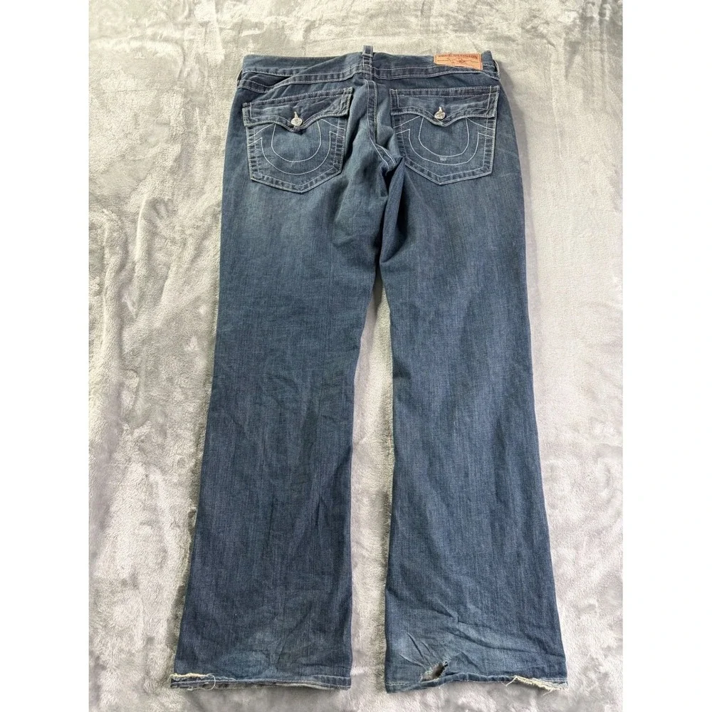 True Religion Ricky Men's Jeans Size 36 Blue Cotton Relaxed Straight USA Made